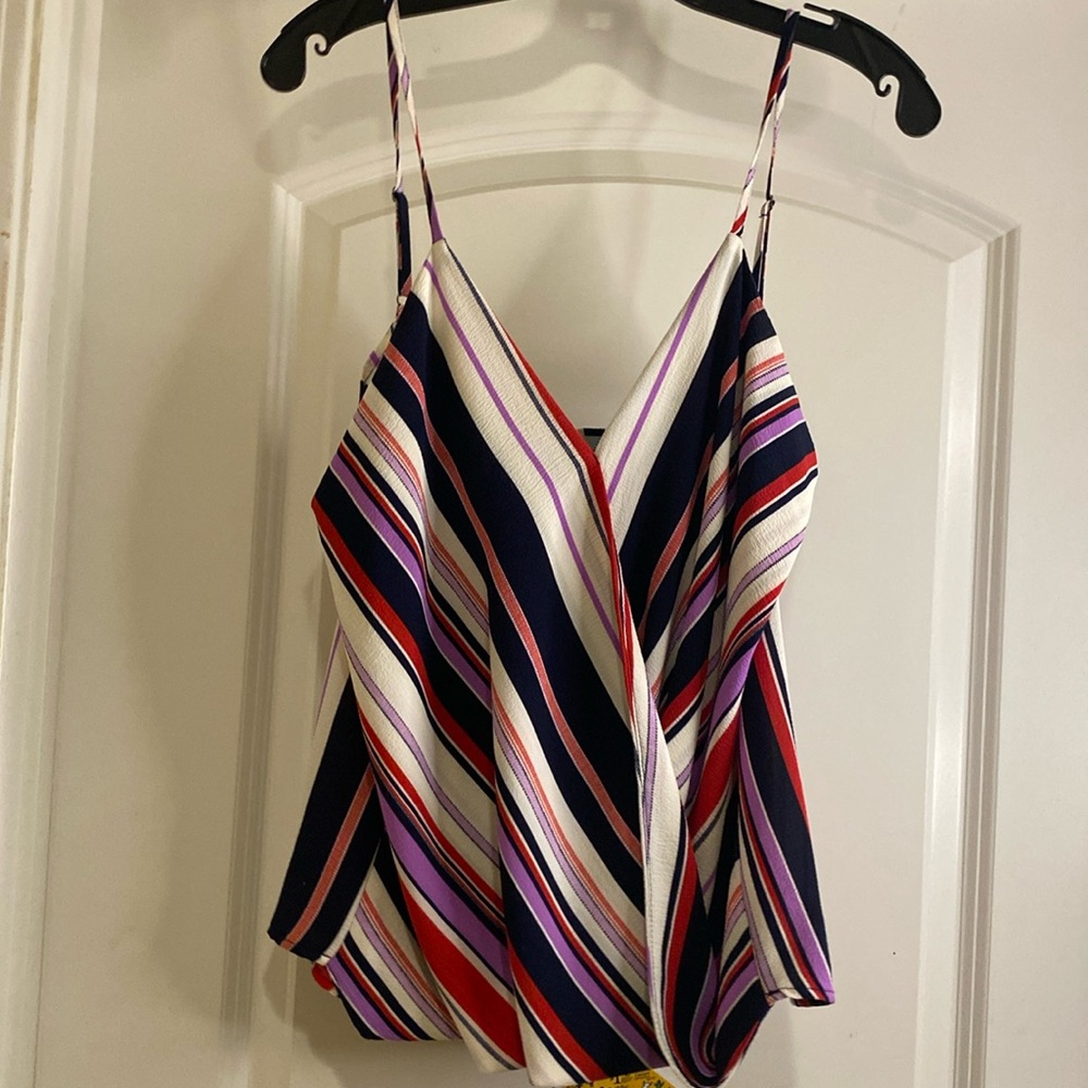Veronica M surplice stripe tank top size Large
